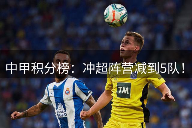 中甲积分榜：冲超阵营减到5队！广东双雄领跑+“双熊”深陷降级区